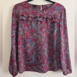 Talbots Paisley Ruffle Blouse